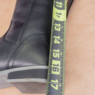 Frye & Co Women Black Leather Back Zip Riding Equestrian Knee Boots sz 8