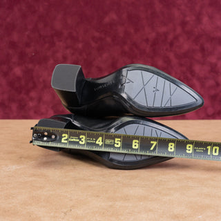 Aquatalia Women Black Leather Front Zip Fashion Dress Pointy toe Boots sz 6.5