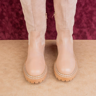 Splendid Antonia Faux Fur Cuff Baby Pink Suede Warm Winter Lug Boots sz 11