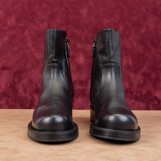 Stuart Weitzman Women Sadie Black Leather Zip Dress Office Ankle Boots sz 5B