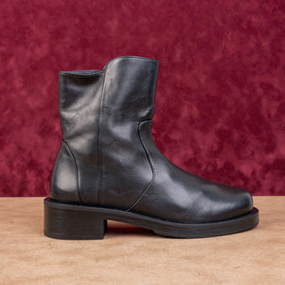 Stuart Weitzman Women Sadie Black Leather Zip Dress Office Ankle Boots sz 5B