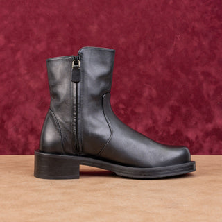 Stuart Weitzman Women Sadie Black Leather Zip Dress Office Ankle Boots sz 5B
