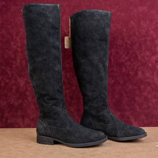 Born Women Borman OTK Boho Cottage Black Back Zip Suede Waterproof Boots sz 9.5