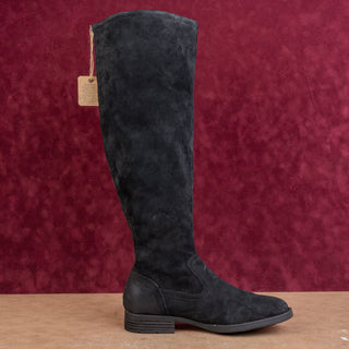 Born Women Borman OTK Boho Cottage Black Back Zip Suede Waterproof Boots sz 9.5
