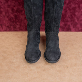 Born Women Borman OTK Boho Cottage Black Back Zip Suede Waterproof Boots sz 9.5
