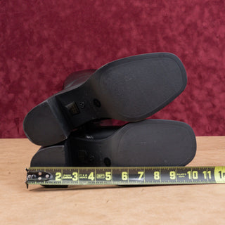 Stuart Weitzman Women Bethany Black Leather Square Toe Zip Fashion Boots sz 11