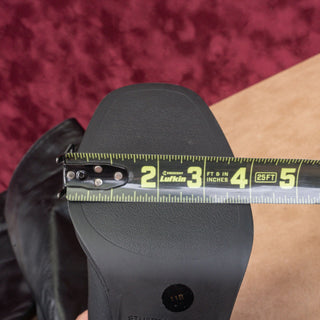 Stuart Weitzman Women Bethany Black Leather Square Toe Zip Fashion Boots sz 11