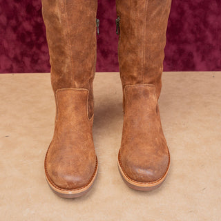 Kork Ease Women Addison Distress Leather Modern Western OTK Zip Knee Boots sz 7