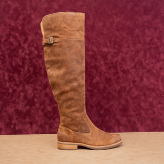 Kork Ease Women Addison Distress Leather Modern Western OTK Zip Knee Boots sz 7