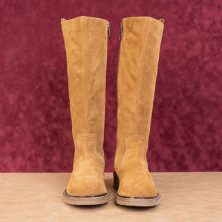 Barbour Women Carotto Wheat Suede Western Boho Cottage Knee Boots sz 7US UK5