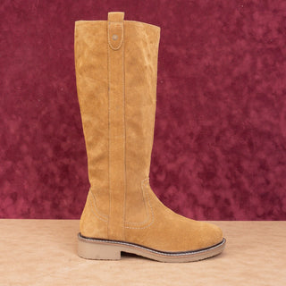 Barbour Women Carotto Wheat Suede Western Boho Cottage Knee Boots sz 7US UK5