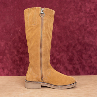 Barbour Women Carotto Wheat Suede Western Boho Cottage Knee Boots sz 7US UK5