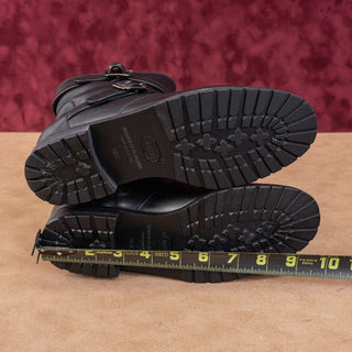 Manolo Blahnik Women Black Leather Fleece Lined Moto Vibram Boots 6US EUR 36.5