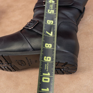 Manolo Blahnik Women Black Leather Fleece Lined Moto Vibram Boots 6US EUR 36.5