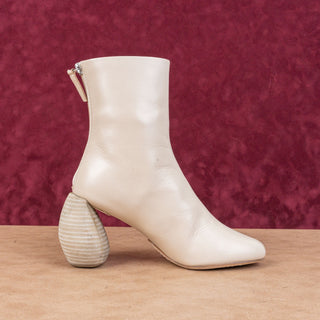 Cult Gaia Women Ryan Circle Stacked Heel Fashion Zip Ankle Boots sz 7.5US EUR38