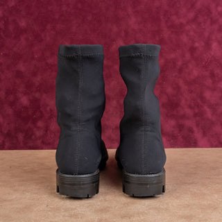 Ron White Women Black Fabric Fashion Festival Party Ankle Boots sz 9.5US EUR40