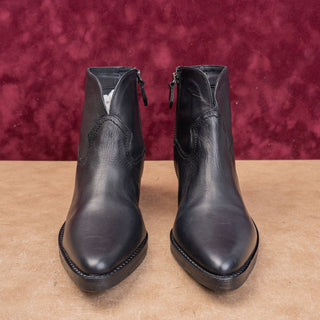 Vintage Foundry Women Black Leather Western Cowboy Party Ankle Boots sz 6.5