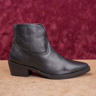 Vintage Foundry Women Black Leather Western Cowboy Party Ankle Boots sz 6.5