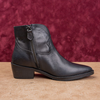 Vintage Foundry Women Black Leather Western Cowboy Party Ankle Boots sz 6.5