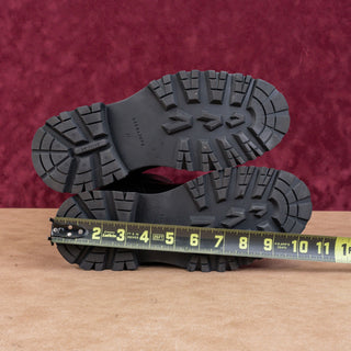 AllSaints Women Marisa Black Leather Moto Biker Buckle Mid calf boots 7US EUR37