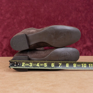 Tory Burch Women Brown Suede TT Logo Zipper Fashion Knee Boots sz 6.5