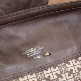 Tory Burch Women Brown Suede TT Logo Zipper Fashion Knee Boots sz 6.5