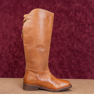 Free People Women Everly Tan Brown Leather Riding Tall Knee Boots sz 8US EUR39