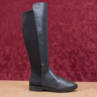 Aerosoles Women Trapani Black Fabric Comfortable Zip Riding Knee Boots sz 7