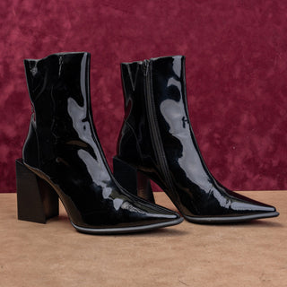 Jeffrey Campbell Siren Y2K Patent Leather Pointy Toe Fashion Boots Sz 8.5