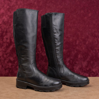 Born Women Gabriella Farm Black Leather Urban Riding Western Knee Boots size 7.5