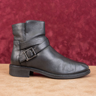 Aquatalia Women Bree Black Weatherproof Leather Dressy Office Boots Size 7.5