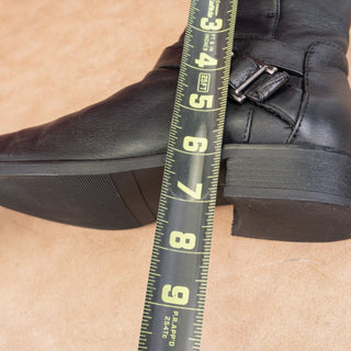 Aquatalia Women Bree Black Weatherproof Leather Dressy Office Boots Size 7.5