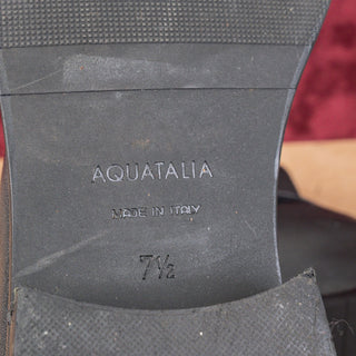 Aquatalia Women Bree Black Weatherproof Leather Dressy Office Boots Size 7.5
