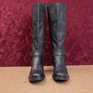 Born Women Braydon II Black Leather Zip Wide Calf Riding Equestrian Boots sz 11