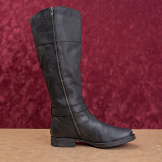 Born Women Braydon II Black Leather Zip Wide Calf Riding Equestrian Boots sz 11