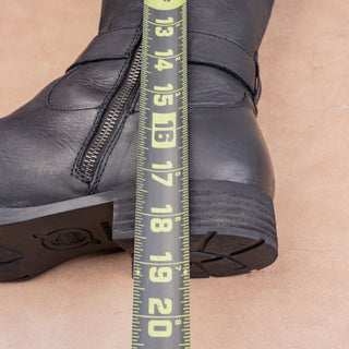 Born Women Braydon II Black Leather Zip Wide Calf Riding Equestrian Boots sz 11