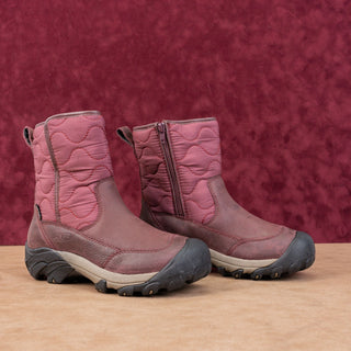 Keen Women Betty Burgundy leather Zip Waterproof Winter Boots sz 6