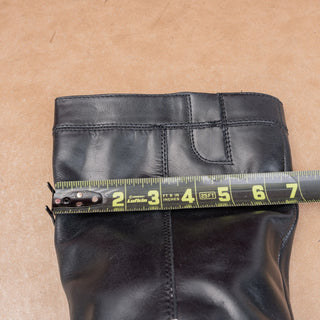Vince Camuto Women Zip Fashion Pointy Toe Black Leather Knee Boots 7US EUR37