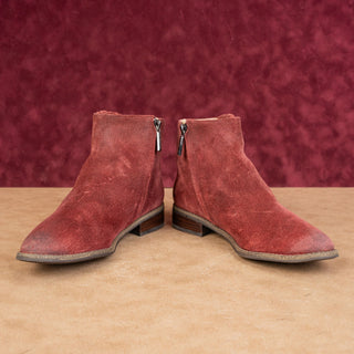 Karl Lagerfeld Paris Women Sixte Burgundy Suede Tassel Ankle Boots size 6