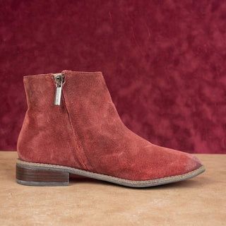 Karl Lagerfeld Paris Women Sixte Burgundy Suede Tassel Ankle Boots size 6