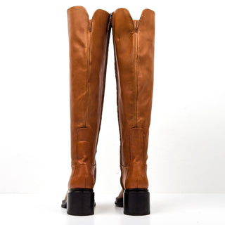 Franco Sarto Women Dorica Brown Leather Over The Knee Riding Boots size 7