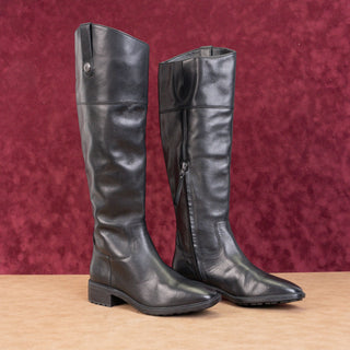 Sam Edelman Wmn Drina Black Leather Fashion Equestrian Riding Knee Boots sz 6.5M