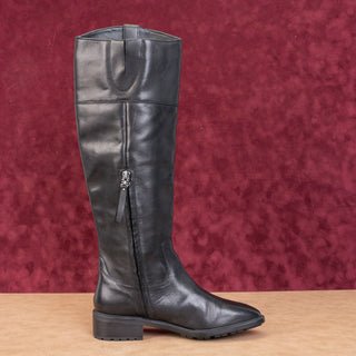 Sam Edelman Wmn Drina Black Leather Fashion Equestrian Riding Knee Boots sz 6.5M