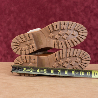 Steve Madden Women Leopold Fleece Lined Brown Suede Chelsea Ankle Boots sz 10