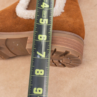 Steve Madden Women Leopold Fleece Lined Brown Suede Chelsea Ankle Boots sz 10