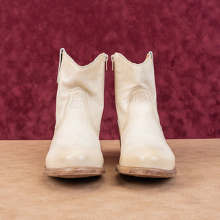 Miz Mooz Women Carlitos Western Cowboy Zip Pull Linen Leather Boots 8.5US EUR39