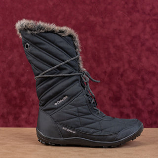 Columbia Women Minx III Mid Pac Black Fabric Waterproof Mid Calf Boots sz 11