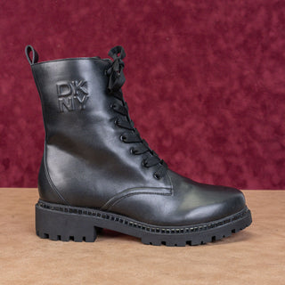 DKNY Women Romilly Vegan Leather Lace-up Zip Ankle Combat Boots sz 11