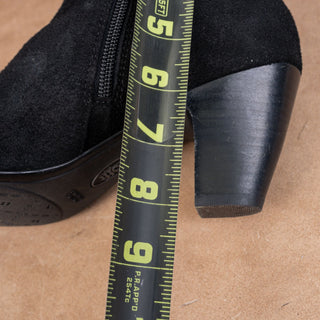 Sofft Women Black Suede Buckle Zip Dress Fashion Ankle Boots sz 8