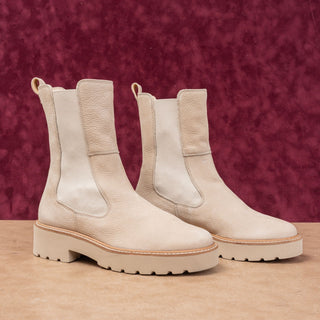 Paul Green Women James Beige Leather Festival Fashion Chelsea Boots 6.5US AUS 4